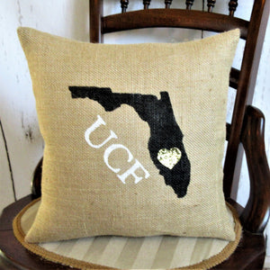 University of Central Florida Burlap Pillow