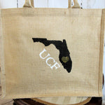 University of Central Florida Burlap tote bag
