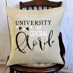 University of Central Florida Burlap Pillow/cover