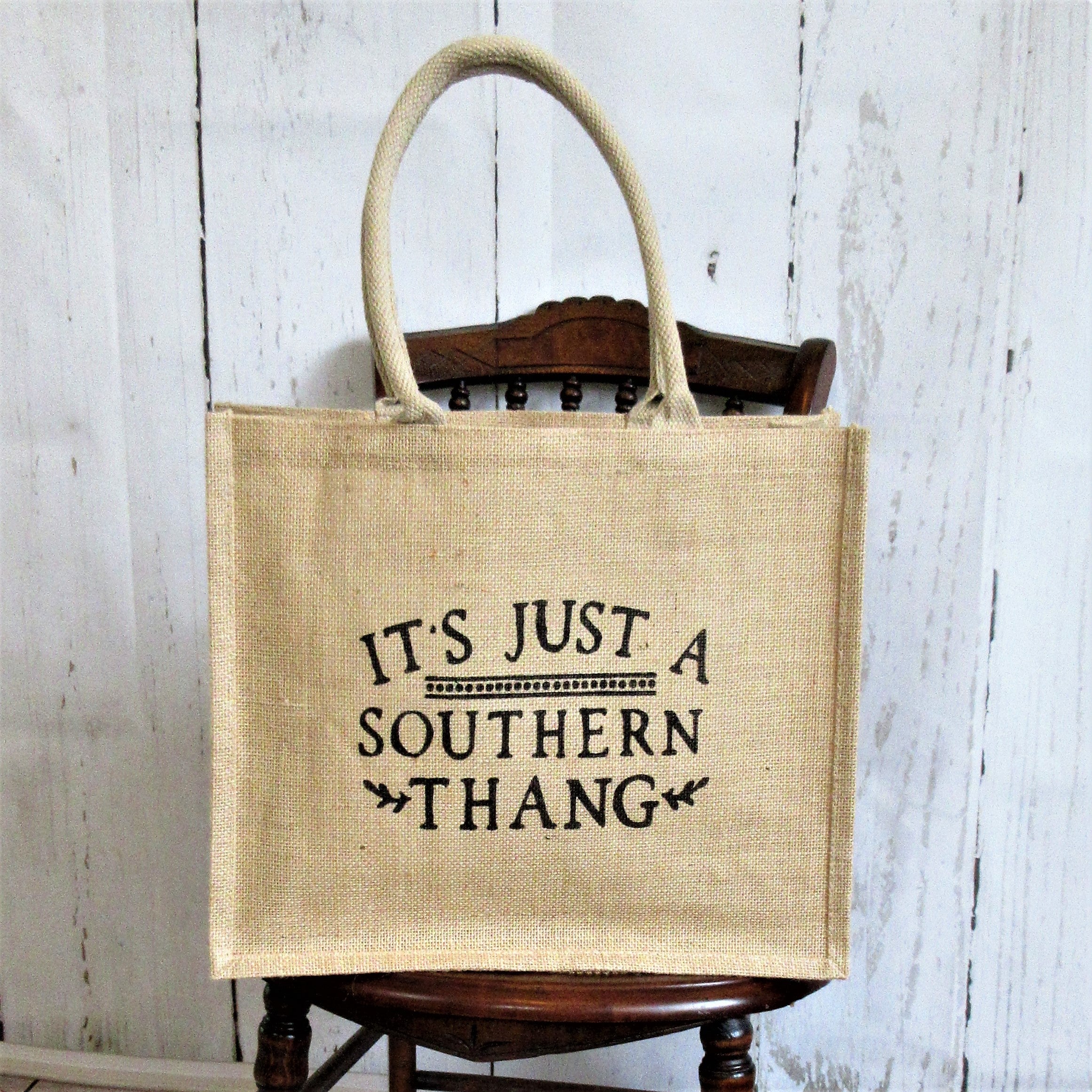 It's just a southern thang burlap tote bag