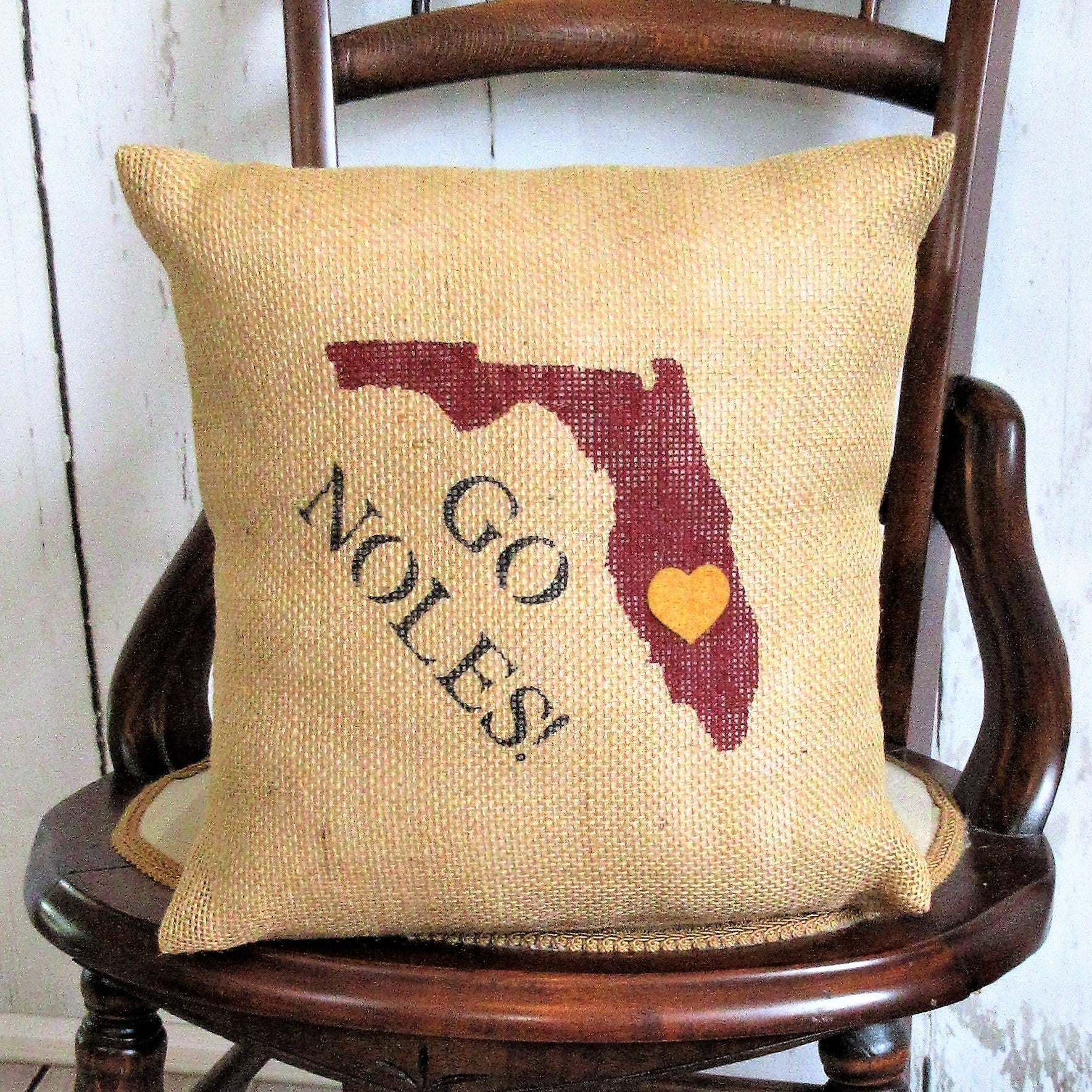 Florida State Seminoles Burlap Pillow