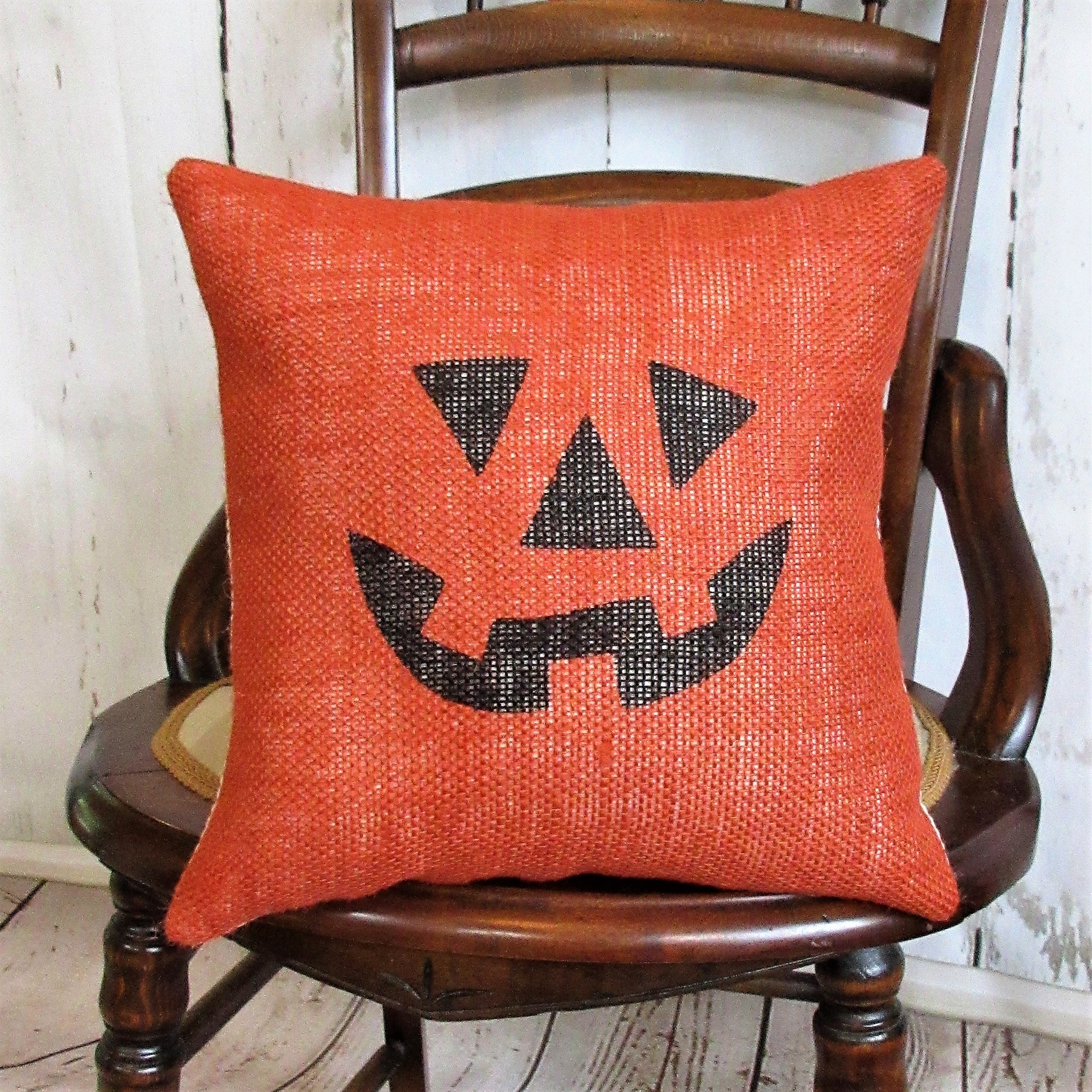 Pumpkin, Ghost, & Frankenstein Burlap Halloween Pillows