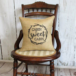 Cabin Sweet Cabin Burlap Pillow