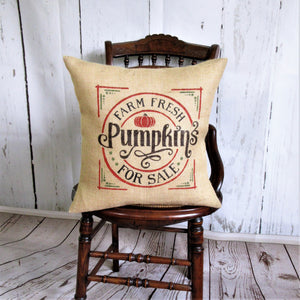 Pumpkins For Sale Burlap Pillow