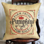 Pumpkins For Sale Burlap Pillow