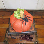 Orange Burlap Spider Halloween Pumpkin
