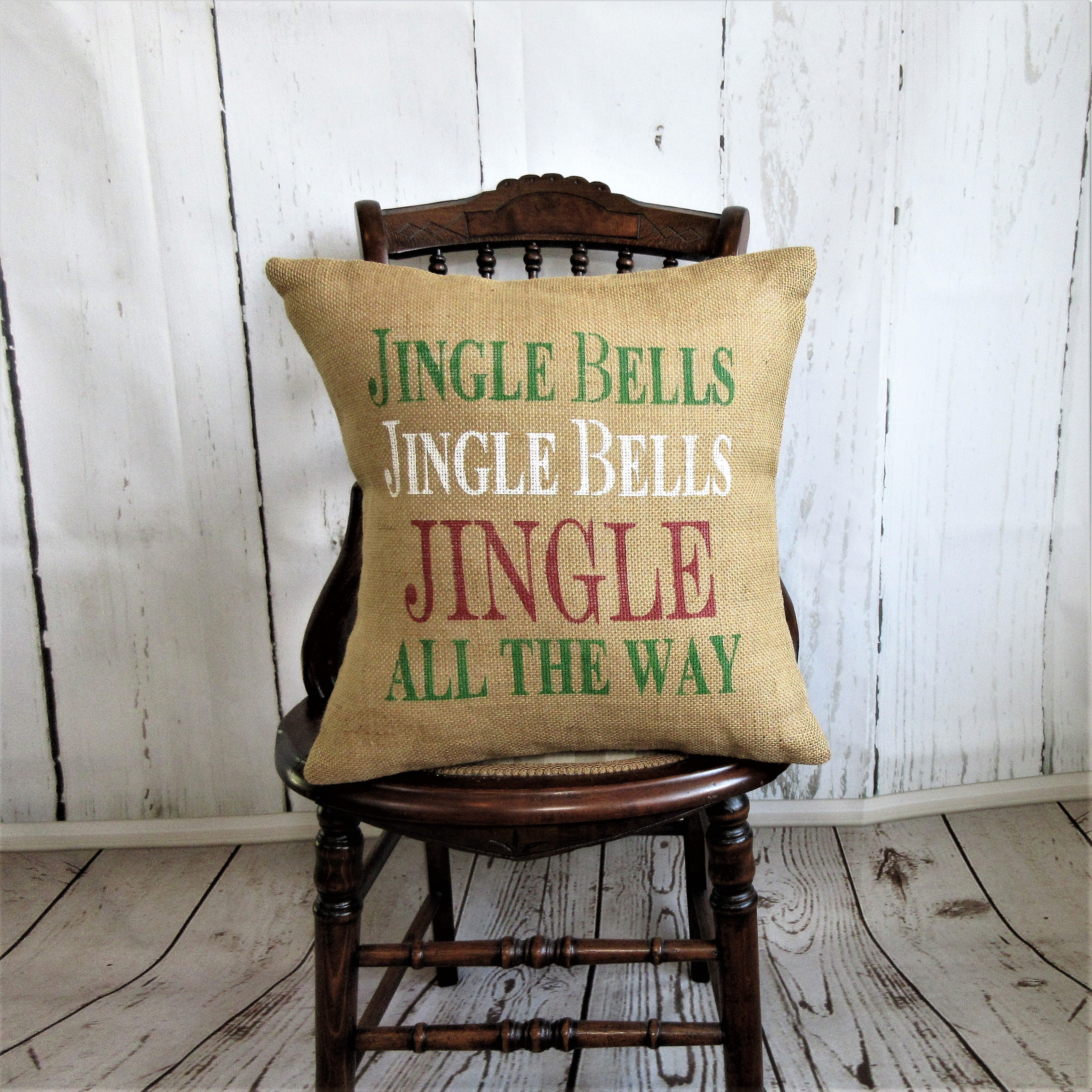 Jingle Bells, Jingle all the way Burlap pillow