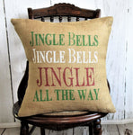 Jingle Bells, Jingle all the way Burlap pillow