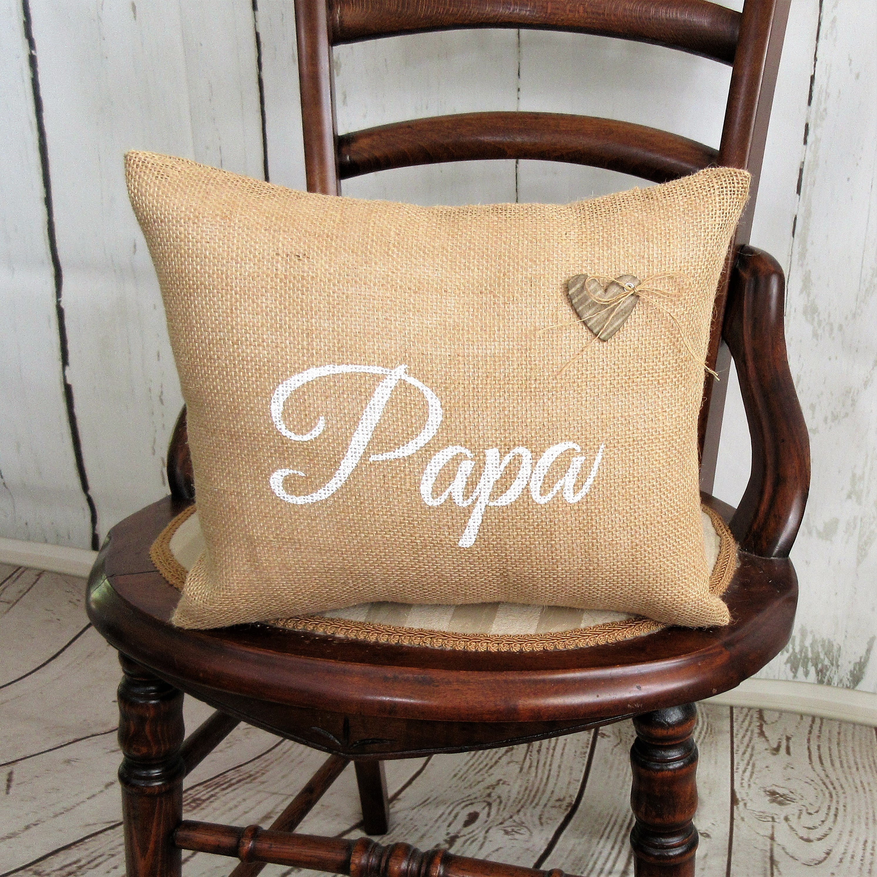 Nana, Papa, Medium Size Burlap Pillow