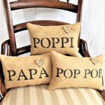 Personalized Papa Burlap Pillow