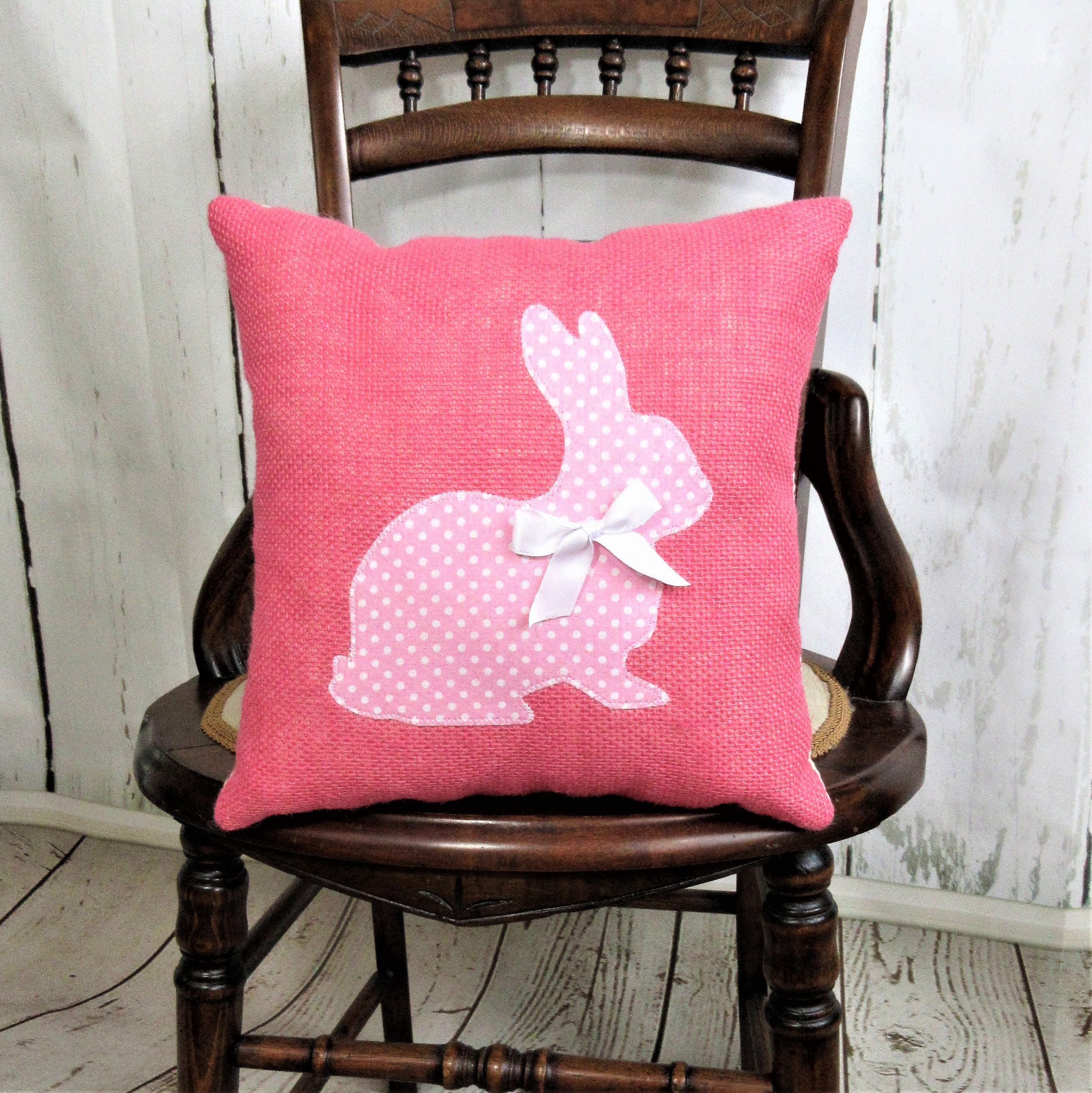 Easter bunny pink pillow