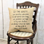 In the South Burlap Pillow