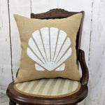 Sea Shell Burlap Pillow
