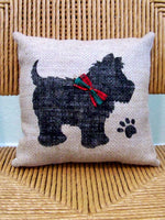 Scottish Terrier Personalized Burlap pillow