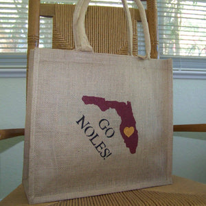 Florida state Seminoles Burlap Tote Bag