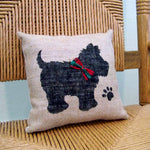 Scottish Terrier Personalized Burlap pillow