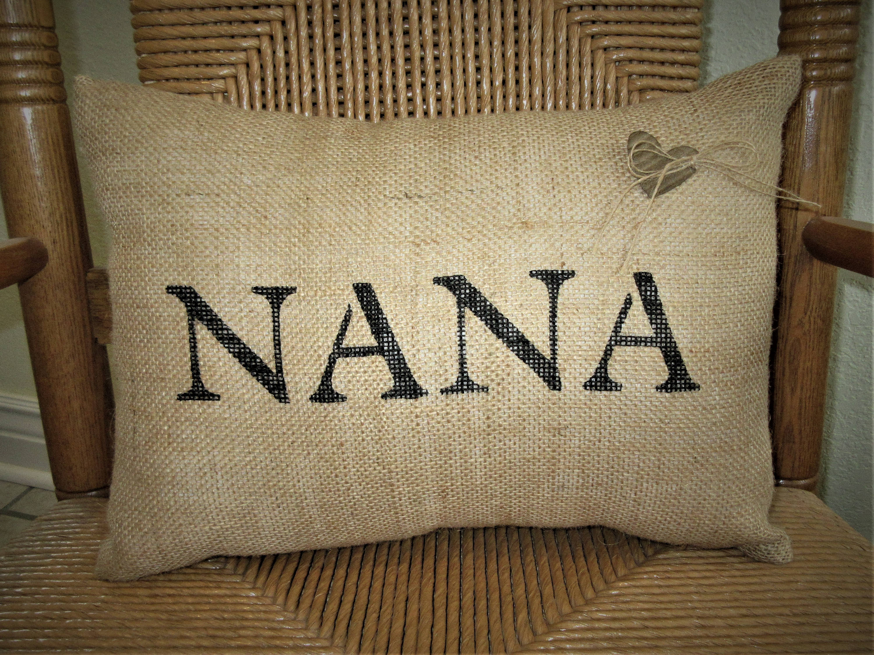 Nana Personalized Lumbar Burlap Pillow