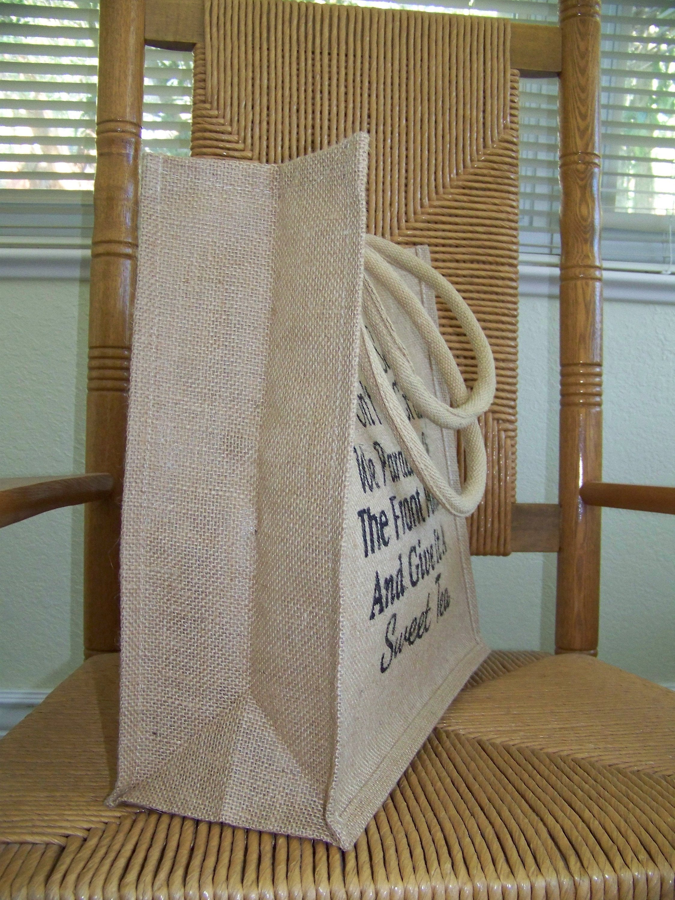 Here in the South Burlap Tote bag