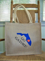 University of Florida Burlap Tote Bag