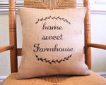Home Sweet Farmhouse Burlap Pillow