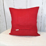 Red burlap 18x18 pillow cover single or set, ready to ship!